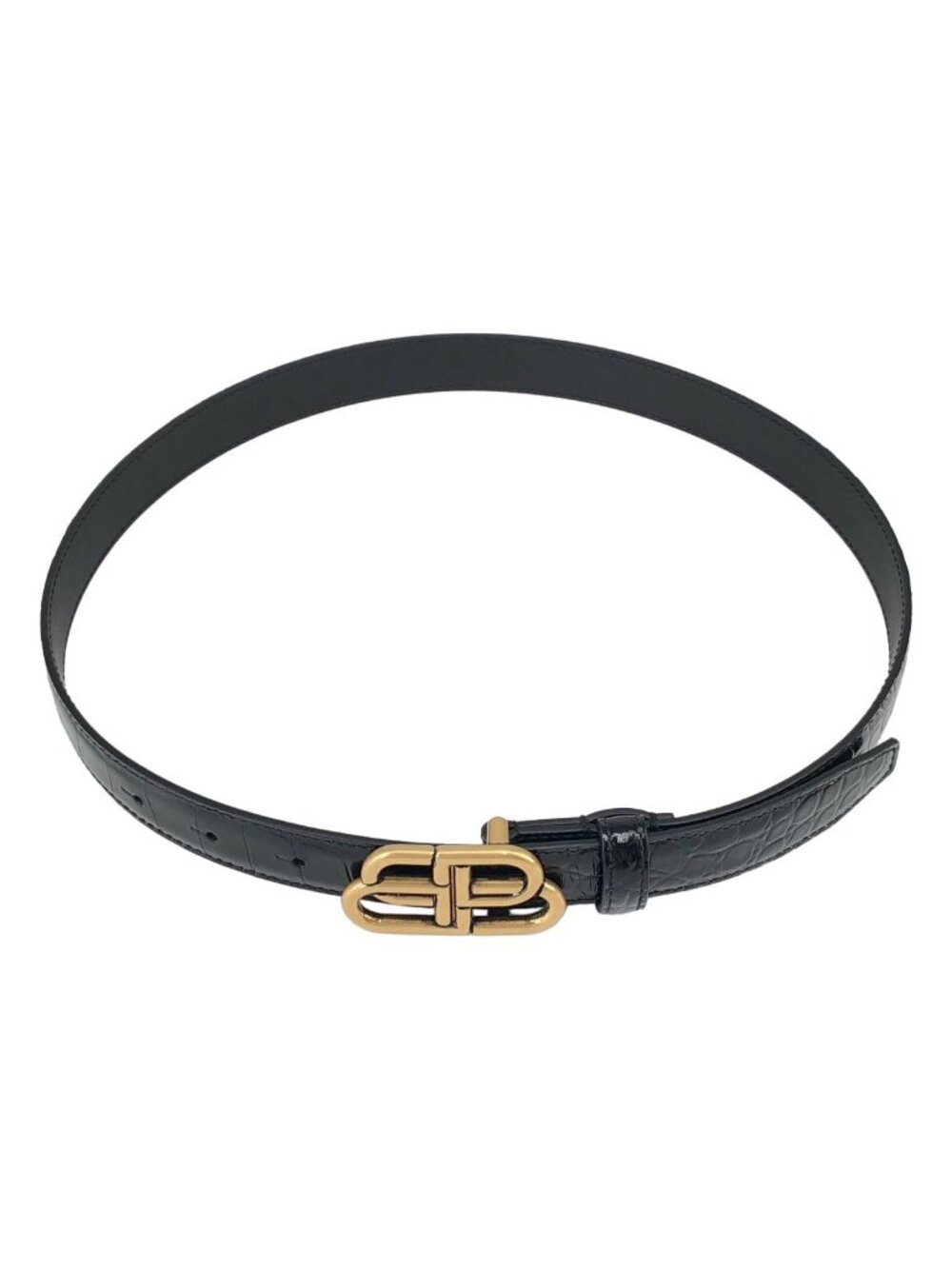 Balenciaga BB Logo Belt 75 Black